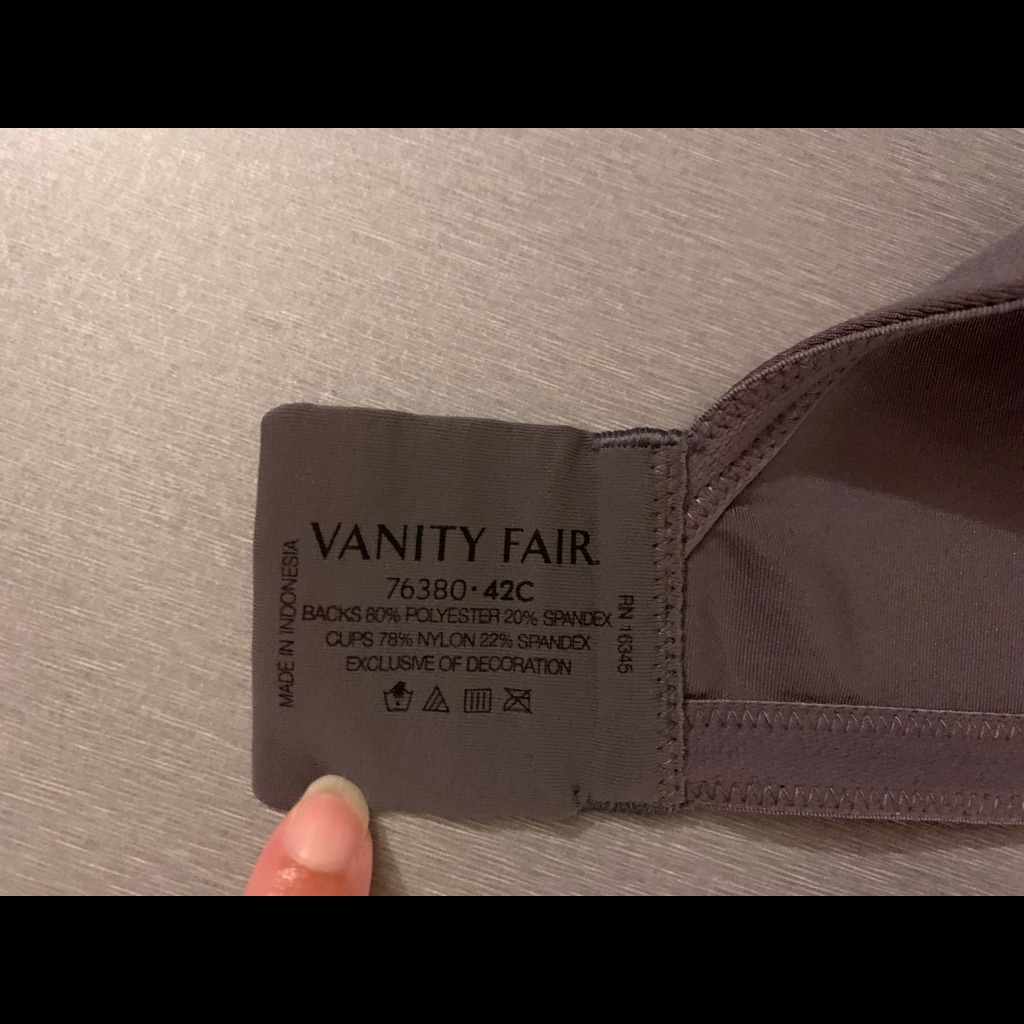 Brand New Without Tags Vanity Fair Grey Bra